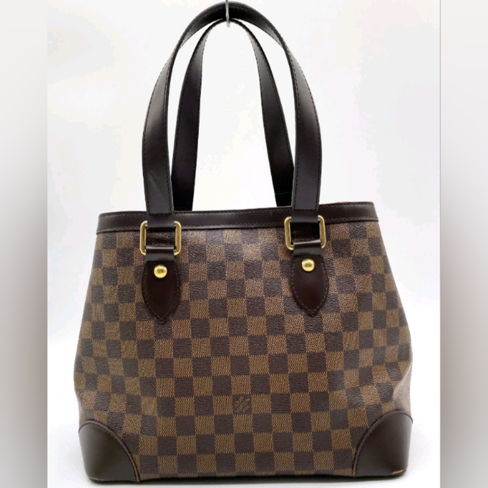 SALE! Auth Louis Vuitton Damier Ebene Hampstead PM Tote Bag W DB/Paper Bag - Picture 2 of 16